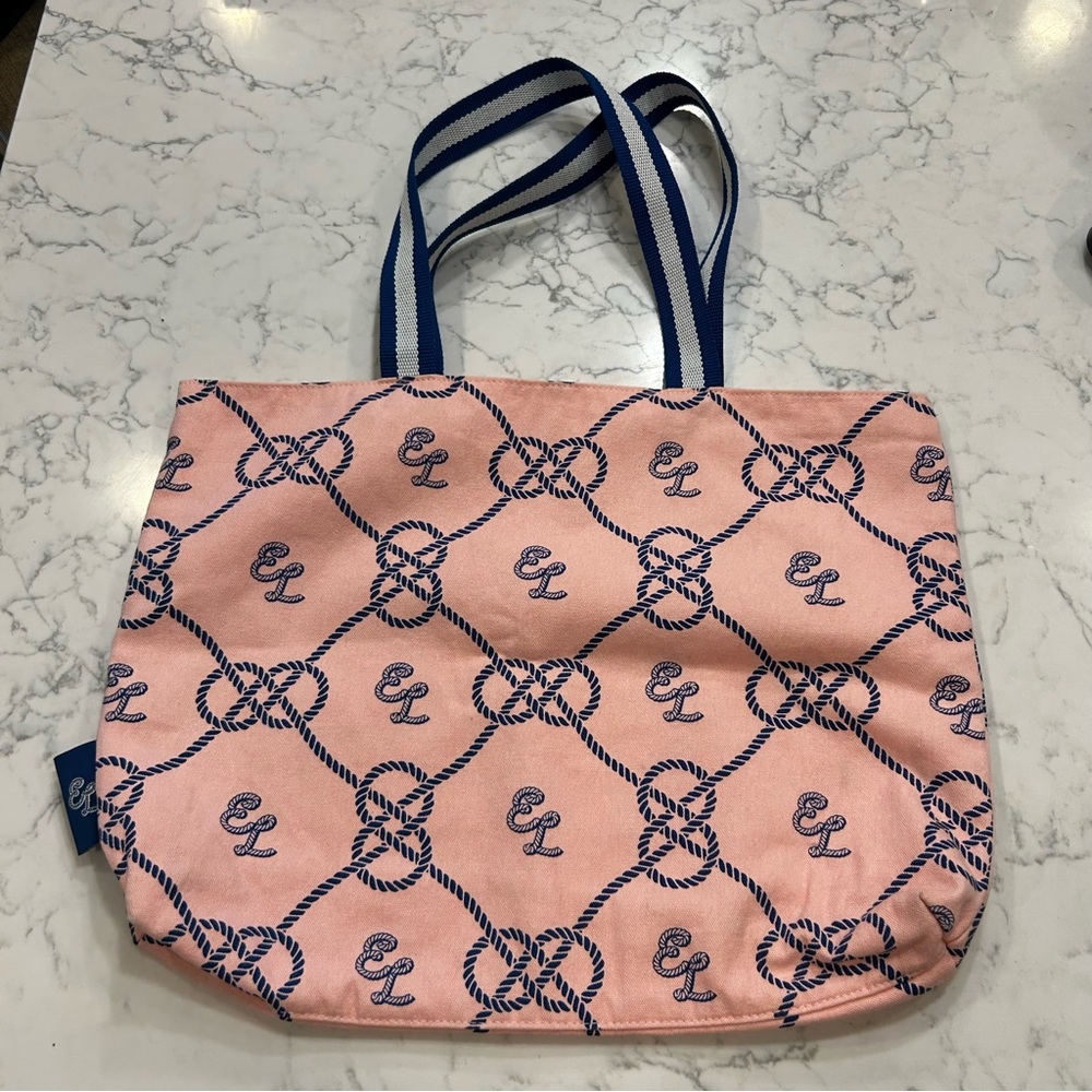 Estee Lauder Pink &‎ Blue Knotted Rope Tote Bag